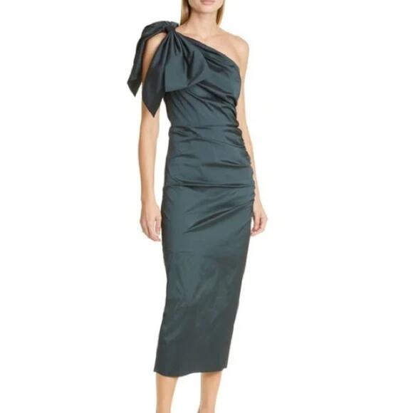 Veronica Beard Belis Dress One Shoolder Tafetta Cocktail Midi Dress NWT - Picture 1 of 5